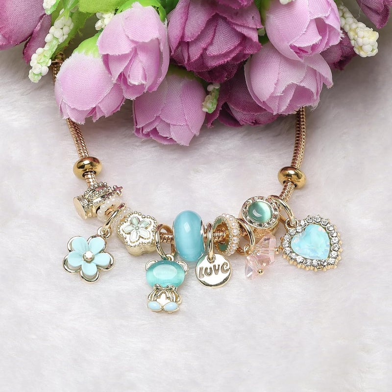 DS Charm Bracelets for teen girls exquisite cute cartoon friendship bracelet Gold Stainless Steel Bangle birthday Gift box Adjustable little girls kids jewelry holiday gifts - Image 2